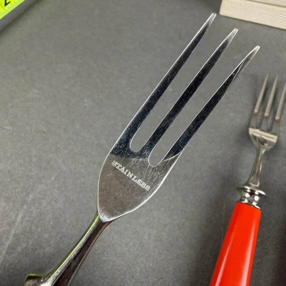 Northampton Vintage Stainless Flatware Set 6pc Red Handles